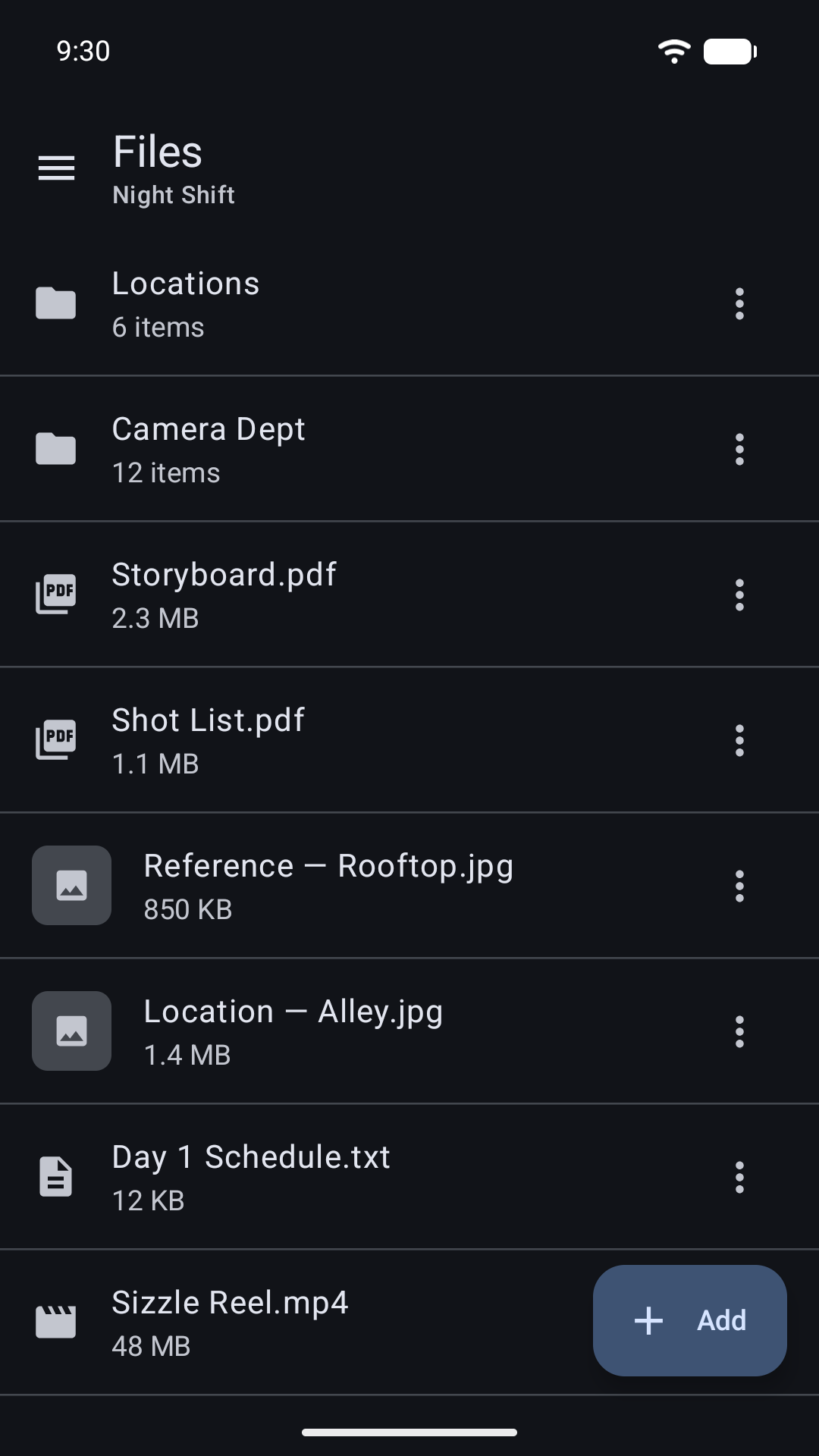 Masterbook project files on Android