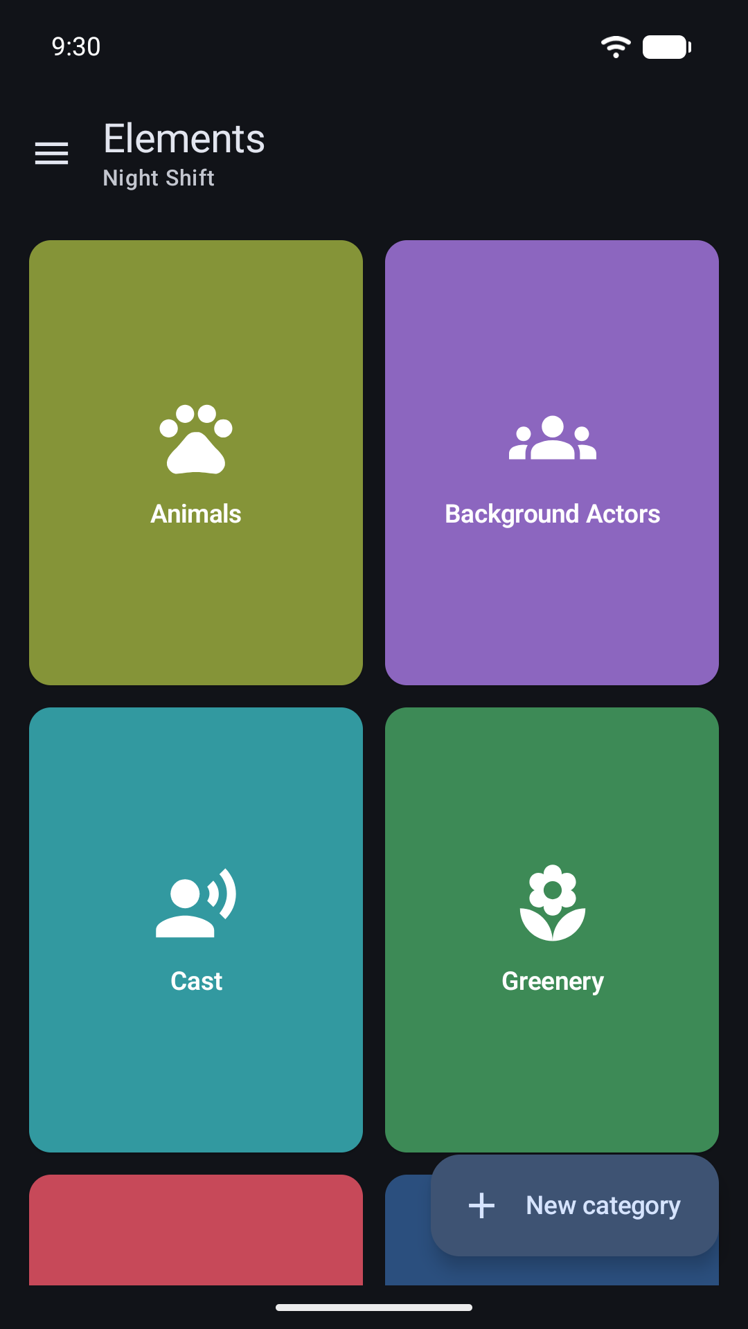 Masterbook production elements on Android